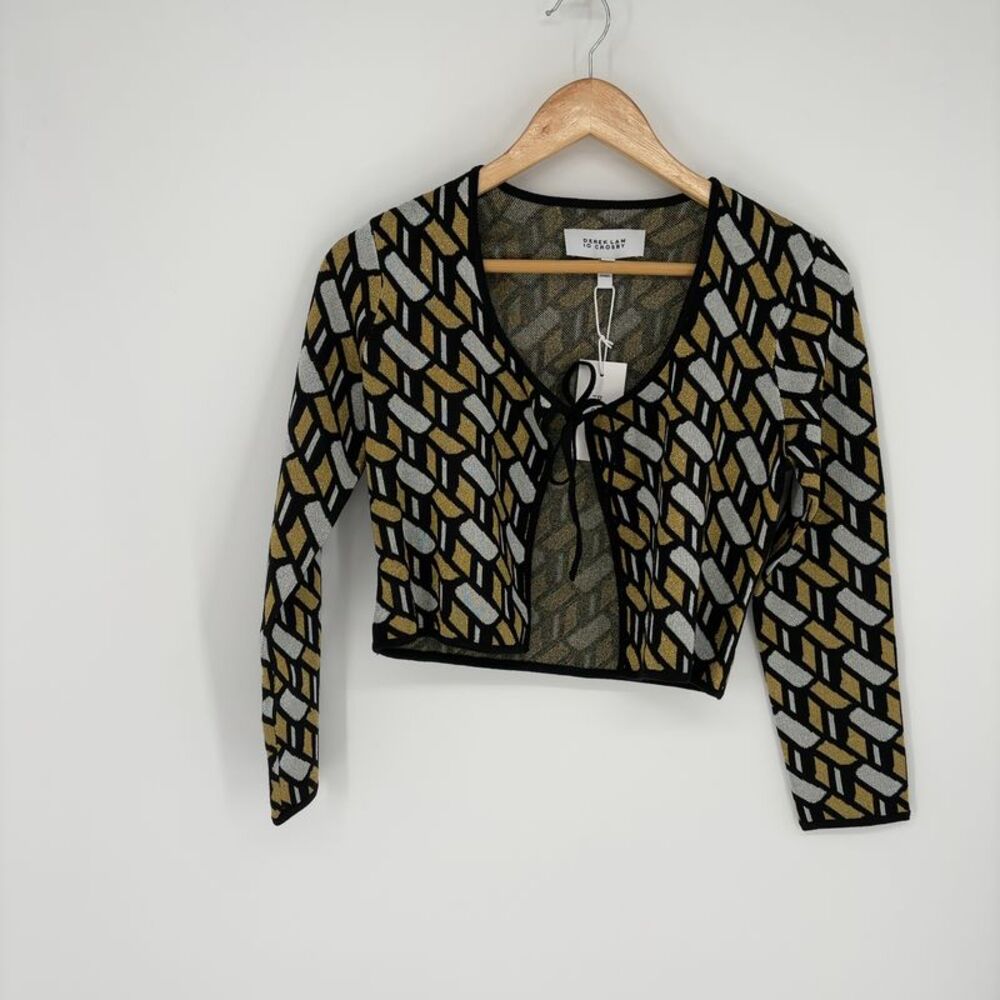 Derek Lam Crosby Carrie Crop Tie Wool-Blend Cardigan